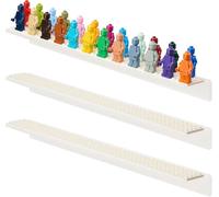 Tapeera Expositor de Figuras Compatible con Minifiguras Lego - 3 Estantes Flotantes de Metacrilato para Pared - Expositor de Minifiguras y Figuras Lego - hasta 72 Mini Figuras (Base Blanca)