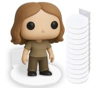 Tapeera Pack de 12 Estantes Flotantes Blancos para Figuras Pop - Soporte de Pared de Acrílico para Figuras de 10 cm - Instalación Sin Taladros o con Tornillos - para Figuras con o sin Caja