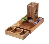 Tapeera Torre de Dados magnética de Madera con Bandeja para DND - Torre portátil con cámara de Dados, rodante para Juegos RPG y Mesa - Accesorios Mazmorras y Dragones