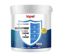 Tapel CrystalClear 500 % elástico impermeable, transparente, 1 kg, sellador de goma líquida autonivelante para techos, piscinas y baños, resistente a los rayos UV, reparación profesional de fugas