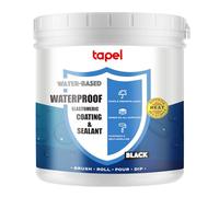 Tapel Sellador impermeable de goma líquida - 3 veces más fuerte - Negro 1 kg para 1 m² - Revestimiento profesional para techos y hormigón, reparación de fugas interior/exterior, relleno de grietas