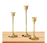 Taper Candle Holders - Set of 3 Metal Candlesticks, 2.68 Inches Decorative Vintage, Modern Centerpiece for Table, Mantel, Wedding, Home Decor, Dinner Parties, Living Room, Bedroom, and Special Events