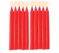 Taper Candles - Natural Wax 10pcs | Unscented Short Dinner Candles, Red White Household Decorative Candle Set, Lighting Supplies For Wedding Celebrations | Home Decor