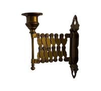 Taper Candlestick Holder - Antique Vintage Metal Holder | Vintage Wall Display Stand For Candles | Farmhouse, Country Extending Candle, Brass Wall-Mounted, Accordion Design, Suitable For Holiday