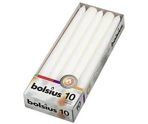 Tapered Dinner Candles - 10 Pack (White)