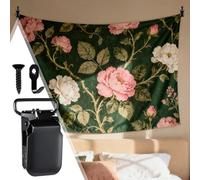 Tapestry Hangers (4 Pack) | Steel + PP, Black, Clip 4.3x2.5cm | Wall Mount Clips With Anti-Slip Teeth For Textile Art | Display Hooks For Hanging Rugs & Quilts