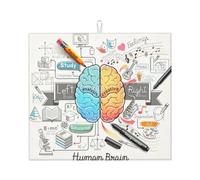 Tapete absorbente de cocina con diseño de cerebro humano, tapete de drenaje para encimera, adecuado para almacenar cubiertos, cuchillos y tazas