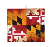 Tapete absorbente de madera vintage con estampado de la bandera de Maryland para encimera de cocina, absorbente de agua y antideslizante, para vajilla, encimera de cocina