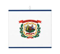 Tapete absorbente para encimera de cocina con estampado de bandera de Virginia Occidental, absorbente de agua y antideslizante, para vajilla, encimera de cocina