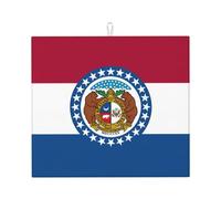 Tapete absorbente para encimera de cocina con estampado de bandera del estado de Missouri, absorbente de agua y antideslizante, para vajilla, encimera de cocina