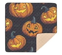 Tapete acolchado suave de calabaza de Halloween para gimnasio y actividades para interiores y exteriores, acogedor, transpirable, para bebés, niños pequeños, 50 x 50 pulgadas