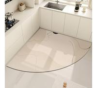 Tapete antideslizante para cocina, 100 x 100 cm, tierra de diatomeas, a prueba de aceite, resistente a las manchas, resistente al barro, alfombra de cocina, absorbente, duradero, diseño antideslizante