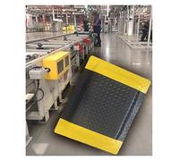 Tapete antifatiga for Taller, tapetes de pie con Agarre Texturizado, Almohadilla de Piso Acolchada de 20mm for Trabajo de pie prolongado en Taller de Laboratorio(Yellow-Black,50x100 cm)