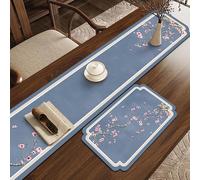 Tapete chino de secado de platos para mesa de café, camino de mesa de té estilo zen, almohadilla absorbente de piel de PVC, tapete de drenaje resistente al calor para decoración de cocina, encimera de