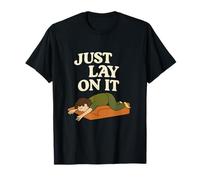 Tapete con diseño de Dibujos Animados Just Lay On It Yoga Mindfulness Camiseta