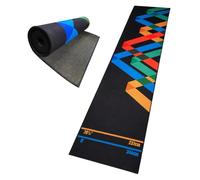 Tapete Dardos Relaxdays, con línea de Tiro, 60x260 cm, Antideslizante, protección Suelo, poliéster, Goma, Multicolor