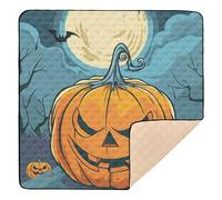 Tapete de actividades para gimnasio y actividades de Halloween con diseño de calabaza de dibujos animados de truco o trato, suave y grueso, para el suelo, 1 pieza, para bebés y niños pequeños, 127 x