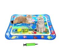 Tapete de agua para gatos | 26 x 18.5 pulgadas, tapete sensorial inflable de agua para mascotas, rascador impermeable, juguete de refrigeración interactivo para interiores y exteriores