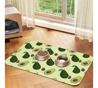 Tapete de alimentación con estampado de frutas de aguacate para perros, gatos, mascotas, mantel de cuero absorbente de 60 x 40 cm, gato y perro