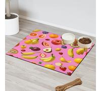 Tapete de alimentación de mascotas con bonito estampado de frutas para gatos, perros, cuenco de agua, tapetes de alimentación de mascotas, tapetes absorbentes y antideslizantes que contienen derrames