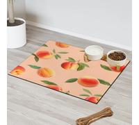 Tapete de alimentación de mascotas con diseño de frutas y melocotón para mascotas, para gatos, perros, cuenco de agua, tapete de alimentación de mascotas, tapete absorbente y antideslizante que
