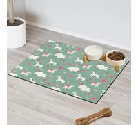 Tapete de alimentación de mascotas con diseño de unicornios lindos para gatos, perros, cuenco de agua, tapetes de comida, unicornios mágicos, tapetes de alimentación para mascotas, absorbente