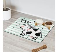 Tapete de alimentación de mascotas con diseño de vaca a rayas para gatos, perros, cuenco de agua, tapetes de alimentación de vacas, tapetes absorbentes y antideslizantes que contienen derrames