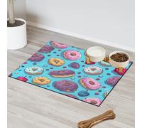 Tapete de alimentación de mascotas con forma de dona para gatos, perros, cuenco de agua, tapetes de alimentación para mascotas, tapetes absorbentes y antideslizantes que contienen derrames, protege el