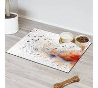 Tapete de alimentación de mascotas con notas musicales de arte abstracto, para gatos, perros, cuenco de agua, tapetes de alimentación para mascotas, tapetes absorbentes para mascotas, no resbalan