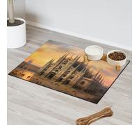 Tapete de alimentación de mascotas con temática de paisaje de Europa para gatos, perros, cuenco de agua, tapetes de alimentación de mascotas, tapetes absorbentes y antideslizantes que contienen