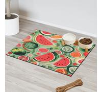 Tapete de alimentación de mascotas, diseño de frutas, limón, sandía, para gatos, perros, cuenco de agua, tapete de alimentación de mascotas, tapete absorbente y antideslizante que contiene derrames
