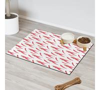 Tapete de alimentación de mascotas para gatos y perros, tapete de comida para gatos, perros, pimientos, chiles, mascotas, absorbente, antideslizante, contiene derrames, protege suelos, mantel