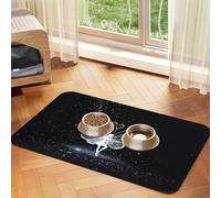 Tapete de alimentación de piel sintética con estampado de mariposas para perros, gatos, mascotas, absorbente, parte inferior de goma antideslizante