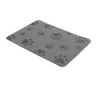 Tapete de Alimentación para Mascotas, Absorbente, Antideslizante y Lavable | Goma y PU, Color Negro Huella, para Gatos y Comederos Automáticos