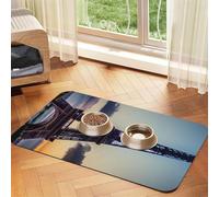 Tapete de alimentación para mascotas con estampado de Torre Eiffel para comida y cuenco de agua para perros, dispensador de agua, accesorios para perros