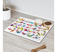 Tapete de alimentación para mascotas con notas musicales de pollo, para gatos, perros, cuenco de agua, tapetes de alimentación de animales, pájaros, mascotas, absorbente, antideslizante, contiene