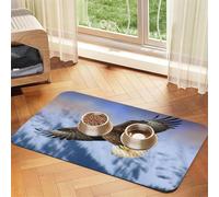 Tapete de alimentación para mascotas de águila calva voladora, 40 x 60 cm, tapete absorbente para cuenco de comida y agua, tapete de piel sintética para gatos, impermeable, de secado rápido, sin