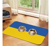 Tapete de alimentación para mascotas, diseño de bandera de Ucrania, para perros y gatos, de piel, absorbente, impermeable, sin manchas, de secado rápido, antideslizante, 23.62 x 15.75 pulgadas
