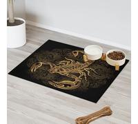 Tapete de alimentación para mascotas, diseño de horóscopo y escorpión, para gatos, perros, cuenco de agua, tapete de comida con estampado de escorpión, tapete absorbente y antideslizante que contiene