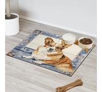 Tapete de alimentación para perros y mascotas, diseño de Corgi de acuarela para gatos, perros, cuencos de agua, tapetes de alimentación de mascotas, tapetes absorbentes y antideslizantes que contienen