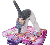 Tapete de baile musical para niños, 108 x 90 cm, 2 modos de juego, almohadilla electrónica de baile con luz LED, tapete de baile musical pop y clásico para niñas, desarrolla la coordinación y