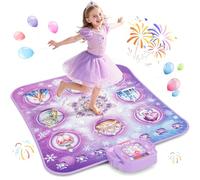 Tapete de baile para niños, juguete para niñas Dance Mat de 8 botones con Bluetooth, 4 modos de juego, música integrada, Regalo de cumpleaños y Navidad para princesa morada de 3, 4, 5, 6 7 8 y 9 años