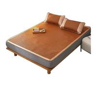 Tapete de bambú refrescante para dormir de doble cara, plegable, suave y duradero, alfombra de cama de verano, 0,9 x 1,9 m, ideal para camping y uso doméstico, color A