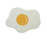 Tapete de baño, 18 x 25 pulgadas, divertido, lindo, ultrasuave, afelpado, peludo, absorbente de agua, antideslizante, lavable y secado a máquina, tapete de huevo, para baño, lavabo, inodoro, ducha