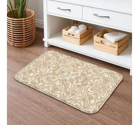 Tapete de baño abstracto beige de secado rápido, formas orgánicas modernas, absorbente, antideslizante, tapete de baño lavable de franela para baño, inodoro, baño, decorativo, 50.8 x 81.3 cm