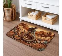Tapete de baño artístico bohemio con diseño de sirena, diseño vintage de paisaje desierto marrón, absorbente, antideslizante, alfombra decorativa lavable para baño, inodoro, baño, 20 x 32 pulgadas