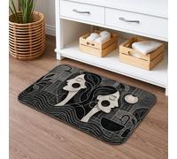Tapete de baño artístico moderno de secado rápido, absorbente y antideslizante, diseño de mujeres negras, elegante alfombra de baño lavable de franela para baño, inodoro, baño, decorativo, 40.6 x 61.0