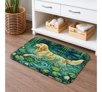 Tapete de baño artístico para perros, inspirado en la naturaleza, absorbente, antideslizante, tapete decorativo de franela lavable para baño, inodoro, baño, 20 x 32 pulgadas