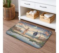 Tapete de baño artístico tradicional de secado rápido, absorbente de paisaje escénico, tapete de ducha antideslizante, decorativo, lavable, para baño, inodoro, 16 x 24 pulgadas