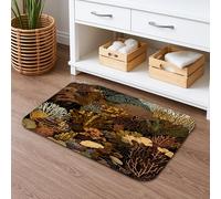 Tapete de baño botánico otoñal de secado rápido, diseño de hojas florales rústicas, absorbente, antideslizante, tapete de ducha decorativo de franela lavable para baño, inodoro, baño, 20 x 32 pulgadas